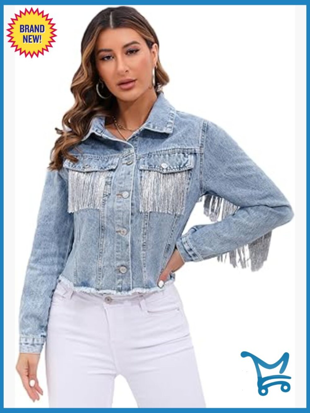 Fringe Denim Jacket Oversized Jean Coat Festival